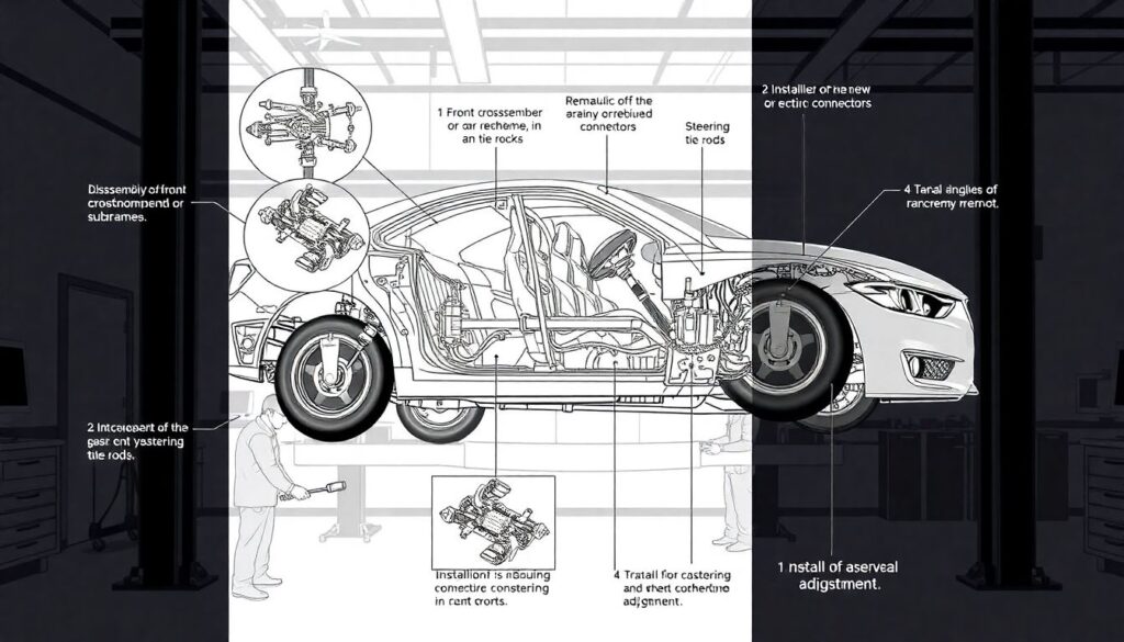 Сколько стоит замена рулевой рейки. - иллюстрация
