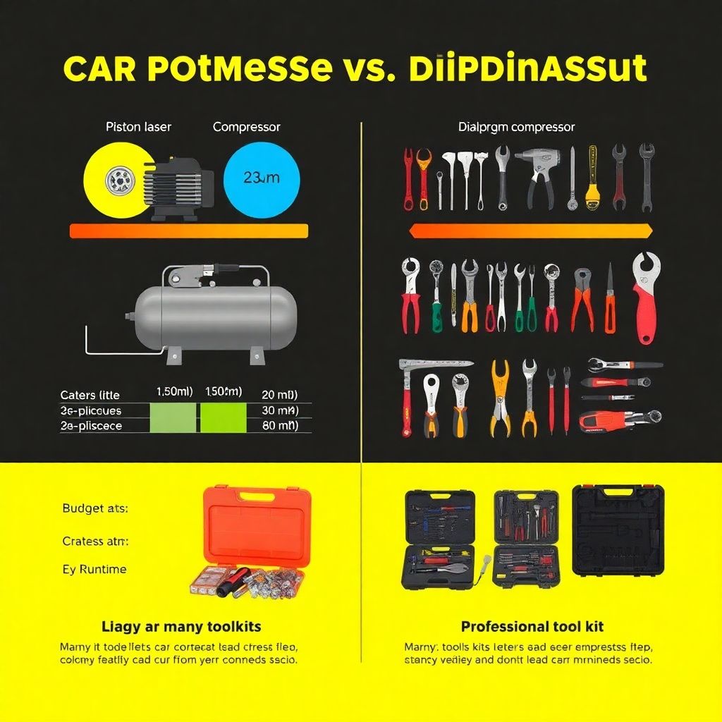 Расходы на автомобильный компрессор и набор инструментов.