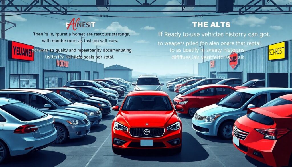 Покупка автомобиля, восстановленного после тотальной гибели. - иллюстрация