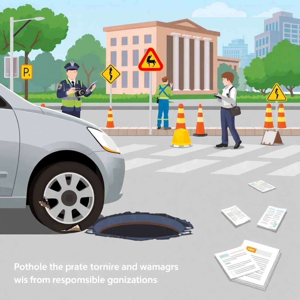 Как получить компенсацию за ущерб от ямы на дороге.