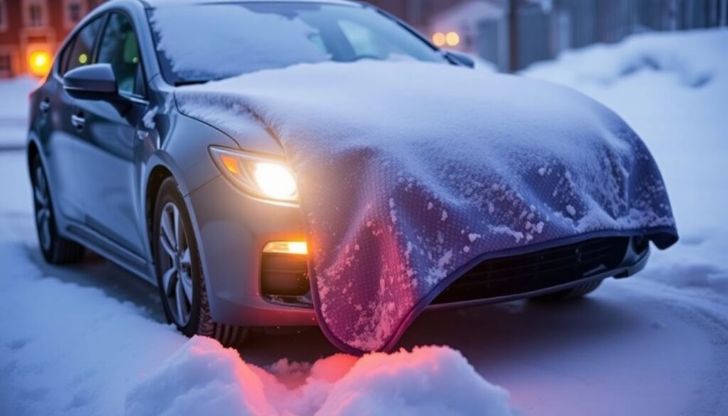 Расходы на автоодеяло и другие средства для зимнего запуска. - иллюстрация