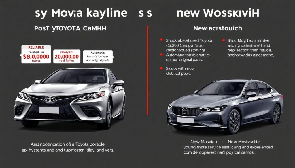 Новый Москвич 6 или подержанная toyota camry: что выгоднее выбрать по цене Новый Москвич 6 или подержанная Toyota Camry: финансовое сравнение. - иллюстрация