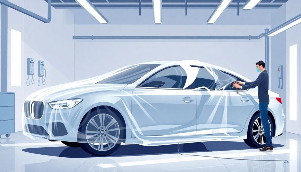 Оклейка автомобиля виниловой пленкой: стоимость, защита и стиль оформления Расходы на оклейку автомобиля виниловой пленкой: защита и стиль. - иллюстрация