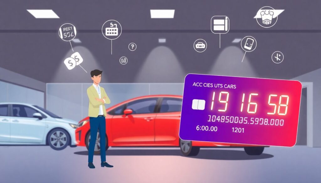 Кредитная карта с большим лимитом — удобный способ купить автомобиль без кредита Кредитная карта с большим лимитом как способ покупки авто. - иллюстрация