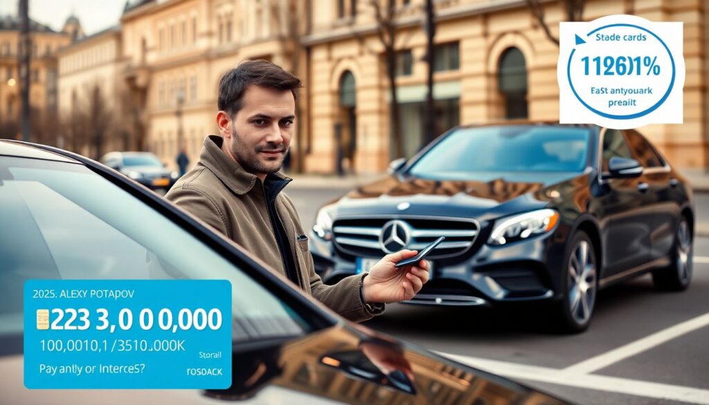 Кредитная карта с большим лимитом — удобный способ купить автомобиль без кредита Кредитная карта с большим лимитом как способ покупки авто. - иллюстрация