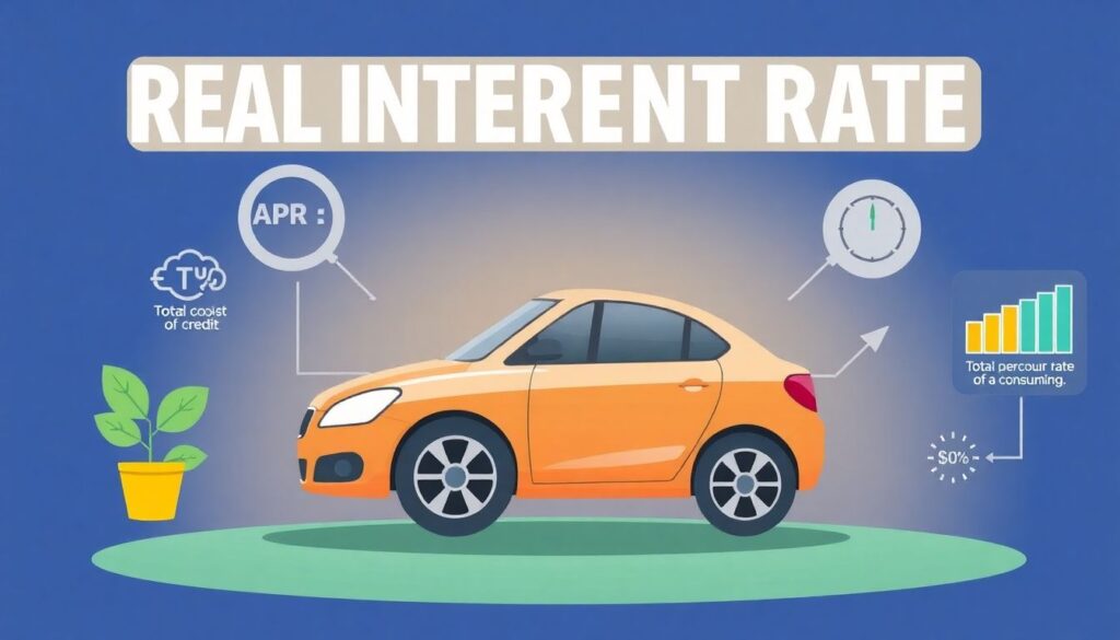 Как рассчитать реальную процентную ставку по автокредиту. - иллюстрация
