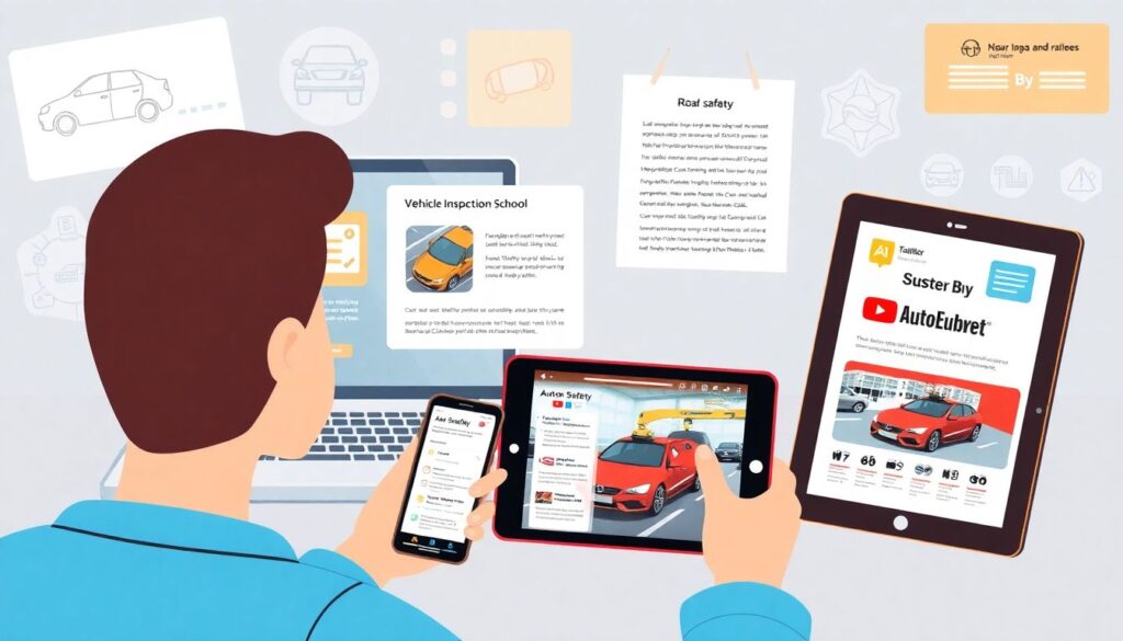 Проверка истории техосмотров автомобиля. - иллюстрация