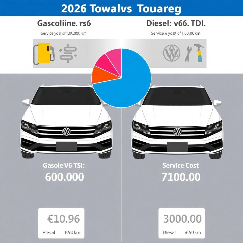 Сравнение расходов на бензиновый и дизельный volkswagen touareg.