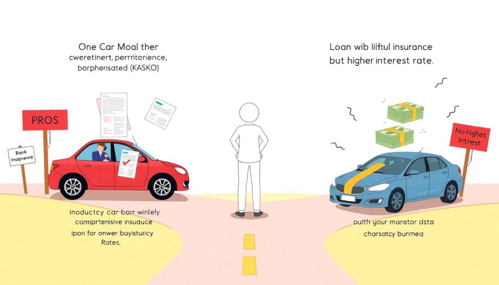 Что выгоднее: кредит с низкой ставкой, но с КАСКО, или без КАСКО, но с высокой ставкой. - иллюстрация